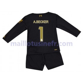 Maillot de Foot Liverpool Alisson Becker 1 Gardien Domicile 2019-20 Manches Longues - Enfant